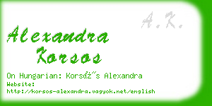 alexandra korsos business card